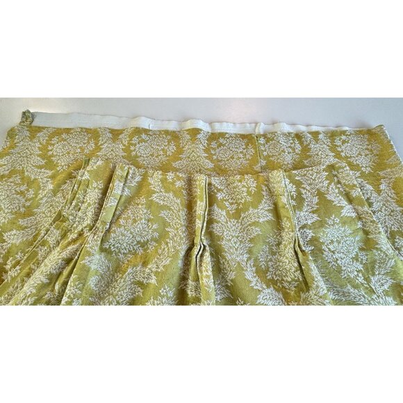 Vintage 1960s curtain, shiny avocado green & white brocade, MCM blackout panel - Picture 10 of 10